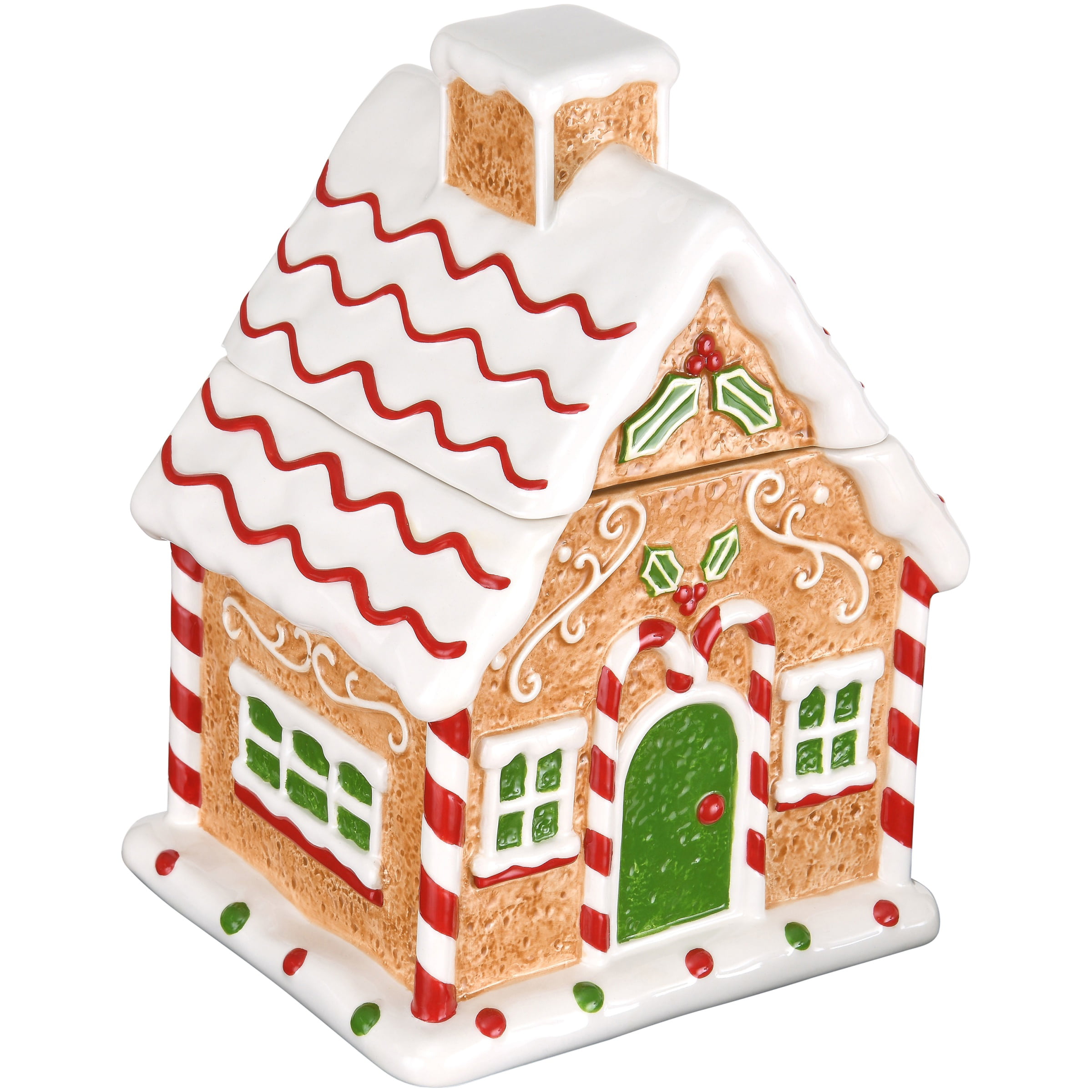 Tiny Dollhouse Ceramic Gingerbread House Cookie Jar Christmas B405 1:12 