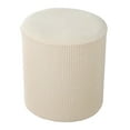 thumbnail image 1 of Pouf Cover with Elastic Textured Bottom Checked Machine Washable Fabric - Green, 1 of 8