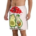 thumbnail image 2 of Logiee Avocado Lovers Wearing Umbrella Print Mens Swim Trunks Quick Dry Board Shorts,Breathable Hawaii Beach Shorts Swimwear Bathing Suits-3X-Large, 2 of 6