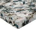 thumbnail image 4 of Ambesonne Floral Fitted Sheet, Neutral Grunge Pattern Lily, California King, Dark Tan and Slate Blue, 4 of 5