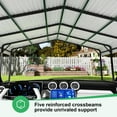 thumbnail image 3 of NETAJE 20'x20' Heavy-Duty Metal Carport with Enhanced Base & Galvanized Steel Roof for Car, Boats and Truck, 3 of 9
