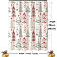 thumbnail image 4 of Christmas Shower Curtain, Colorful Christmas Tree Shower Curtains for Bathroom, Red Green Winter Holiday Shower Curtain, Merry Christmas Xmas Pine Fabric Cloth Bath Curtain Decor, 72x72 Inch, 4 of 6