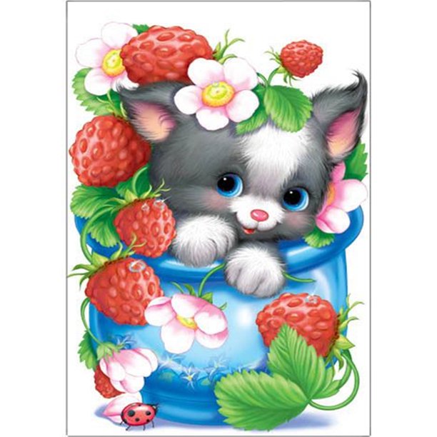 Cuadros Decorativos (DF3575) 5D DIY taladro completo diamante pintura animales bordado artesanía Kits decoración (08) 40x50cm Likrtyny embutido en tela