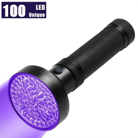 Lampe de Poche UV 100 LED Haute Puissance 10w 395nm 128 LED UV Lumière Lanterne Ultraviolette Torche Détecteur d'Urine d'Animaux Attrape Scorpion, Illumination Puissante