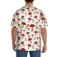 thumbnail image 5 of Vsdgher Red Mushroom Print Men's Wrinkle Free Untucked Cuban Shirt Business Casual Button Down Shirts Short Sleeve Shirt, 5 of 7
