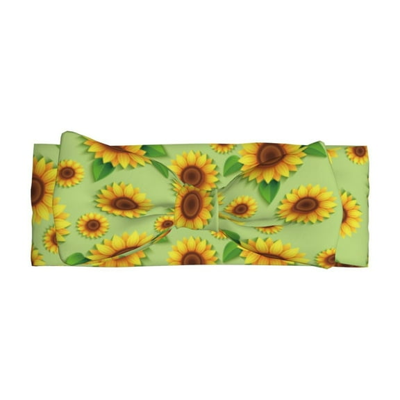 Balery Sunflower Leaves Pattern Baby Headbands Hairbands Hair Bow Elastics for Baby Girls Newborn Infant Toddlers Kids