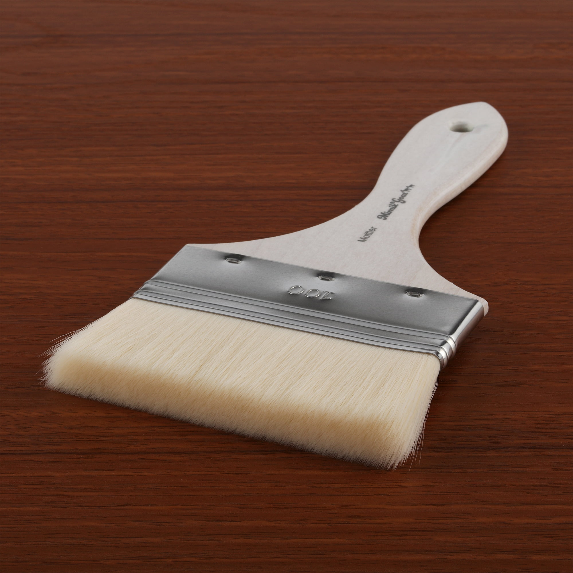 Creative Mark Mimik Synthetic Goat Hair Mottler Paint Brush 4" - Short Handle Flat Watercolor Brush- Soft, Absorbent, Synthetic Paint Brush for Watercolor, Oil & Acrylic- Rust-Proof Ferrule- Handmade