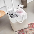 thumbnail image 3 of Cube Storage Bins, Collapsible Fabric Storage Cubes Bins, 11 Inch Cube Storage Bins with Handles, Foldable Storage Cubes (White/Beige, 6Pack), 3 of 15