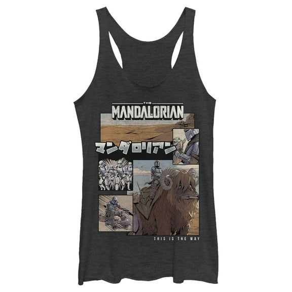 Women's Star Wars: The Mandalorian This Is the Way Racerback Tank Top Black Heather Medium