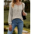 thumbnail image 5 of Womens Blouse Button Down Tops Puff Long Sleeve Shirts For Women Basic Solid Color Fall Ladies Tops Cogild, 5 of 6