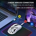thumbnail image 2 of UHM Wireless Gaming Mouse with Lightweight Design/Screen Power Display/10000DPI/7 RGB Backlight/3 Mode USB-C/2.4G/Dual Bluetooth 5.3 Portable Rechargeable Gaming Mice for PC/Mac Computer White, 2 of 7