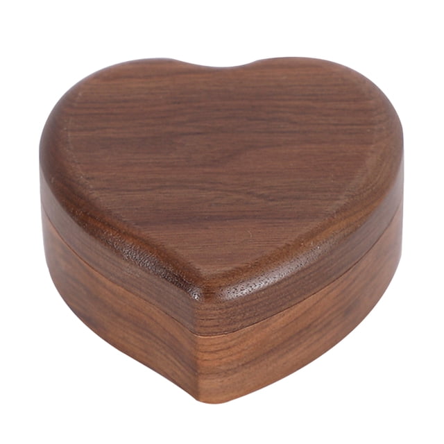 KAKOWELY Musical Box Heart Shaped Vintage Walnut Mechanism Musical Box Wind Up Musical Box Gift3.46"X3.39"X1.57"