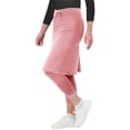 thumbnail image 4 of GceSteap Womens Tennis Skirts With Leggings Knee Length Stretchy Waisted Yoga Capri Pants Golf Long Skorts With Pockets Pink S, 4 of 4