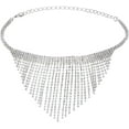 thumbnail image 2 of 1Pc Rhinestone Tassel Necklace Alloy Crystal Layered Necklaces Silver Crystal Shiny Short Necklace Chains Sparkly Necklace Jewelry, 2 of 8
