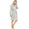 thumbnail image 3 of VULCANODON 100% Cotton Womens Robes, Lightweight Knit Short Bathrobe,(Grey Mel,M), 3 of 5