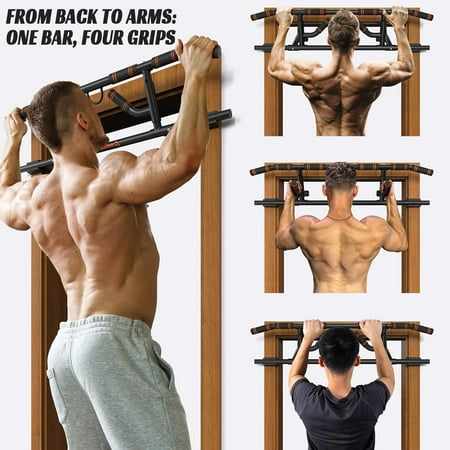 2025 Upgrade Pull up Bar for Doorway with Folding Handle, Door Pull up Bar Door Frame Multi-grip Upper Body Trainer, 440lb, Indoor Fitness for Home Gym Strength Training - US Patent Pending