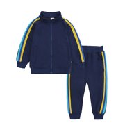 ZIYIXIN Toddler Baby Fall Outfits Striped Zip Up Sweatshirt + Pants 2Pcs Clothes