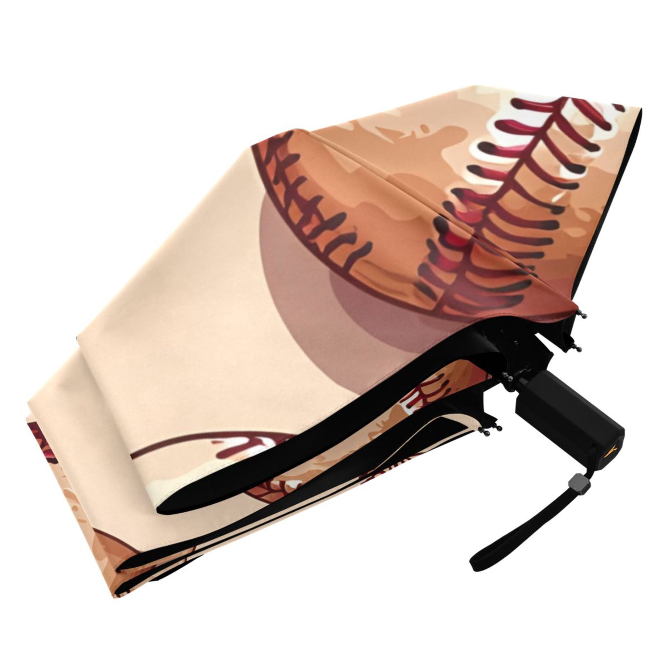 ALAZA Retro Baseballs UPF 50+ Compact Folding Umbrella for Rain Travel Umbrella Packable