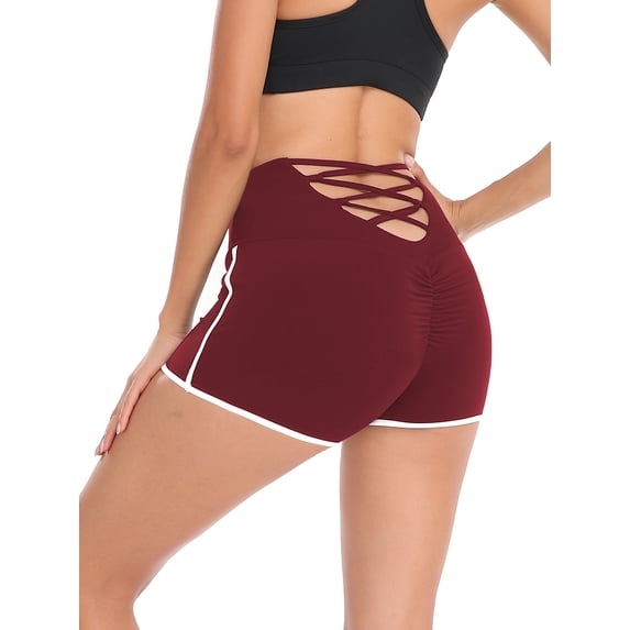 Jusfitsu Women's Athletic Yoga Shorts Stretch Booty Shorts for Women High Waisted Workout Running Shorts