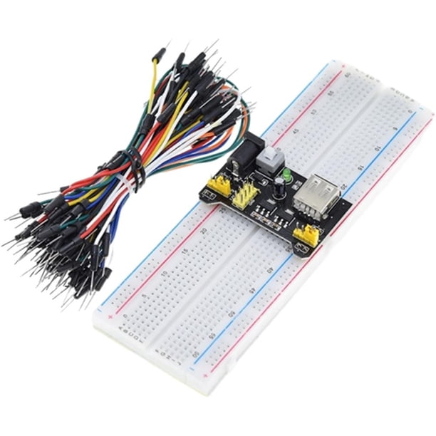 Mini Breadboard 65 Jump Wires Breadboard Power Module para Arduino (MB102 Black)