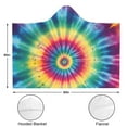thumbnail image 3 of Wearable Blanket,Colorful Tie Dye Mandala Pattern Hooded Wearable Flannel Blanket for Adults & Teens,Winter Poncho Shawl Wrap Cape Cozy Anti-Pill,60"x80", 3 of 5