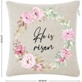 thumbnail image 4 of Housse de Coussin en Lin 18x18 "Il Est Ressuscité" Housse de Coussin Carrée Décorative pour Voiture Bureau et Balcon, 4 of 6