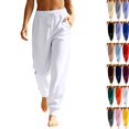 thumbnail image 2 of Sweatpants for Women 2026 Trendy High Waisted Baggy Sweat Pant with Pockets Casual Fleece Joggers Lounge Trousers Trendy,White M, 2 of 8