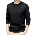 thumbnail image 1 of Styesk Mens Shirts Man Leisure Solid Color Round Neck Weave Long Sleeves Bottom Layer Shirt, 1 of 3