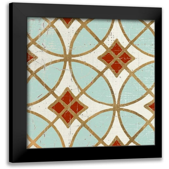 Yamada, Morgan 12x12 Black Modern Framed Museum Art Print Titled - Garden Tile 1