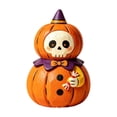 thumbnail image 2 of Aoznliie Wooden Halloween Decor, Hand Carved Vintage Pumpkin Ornament for Tabletop, 5.9 inch Fall Decor for Mantel Shelf, Multicolor, 2 of 6