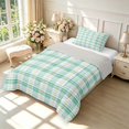 thumbnail image 2 of Manfei Modern Checkered Twin Comforter Sets,Geometric Plaid Bedding Set,Green White Yellow,Light Gray Reversible,2pcs,1 Comforter and 1 Pillowcase,2pcs,1 Comforter and 1 Pillowcase, 2 of 7