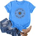 thumbnail image 3 of Pntutb moda adulta mujer cuello redondo manga corta tops camiseta estampados sueltos cortos Pntutb Pntutb-7039, 3 of 8