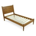 thumbnail image 2 of Camaflexi Mid Century Platform Bed Wood Panel Bed Frame with Headboard, King, Castanho, 2 of 7