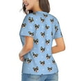 thumbnail image 3 of Qekee Corgi Dog for Women's V Neck T Shirts Half Sleeve Tops Summer Tees-Small, 3 of 5