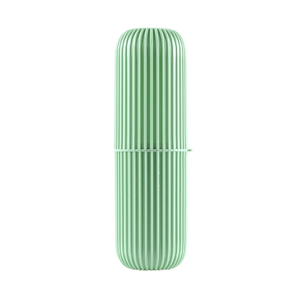 Almacenamiento portátil de pasta de dientes, estuche para cepillos de dientes, soporte para cepillos de dientes con cubierta y Verde