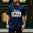 thumbnail image 3 of Jesus SWAG T-Shirt – Serve Worship and Glorify Christian Tee, Unisex Religious Streetwear Style Shirt, Cotton Faith Apparel for Men and Women, Bold Bible-Inspired Graphic Top, 3 of 6