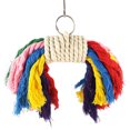 thumbnail image 3 of Flmtop Parrot Colorful Cotton Rope Pet Bird Chew Climb Biting Hanging Toy Cage Decor Random Color, 3 of 5