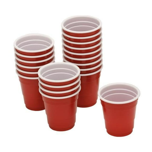 2 oz Polypropylene Disposable Shot Glass - Red & White