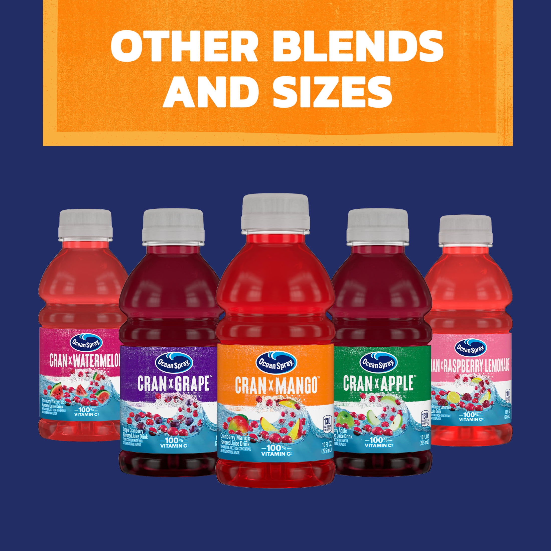(4 pack) Ocean Spray® Cran-Mango™ Cranberry Mango Juice Drinks, 10 fl oz Bottles, 6 Count