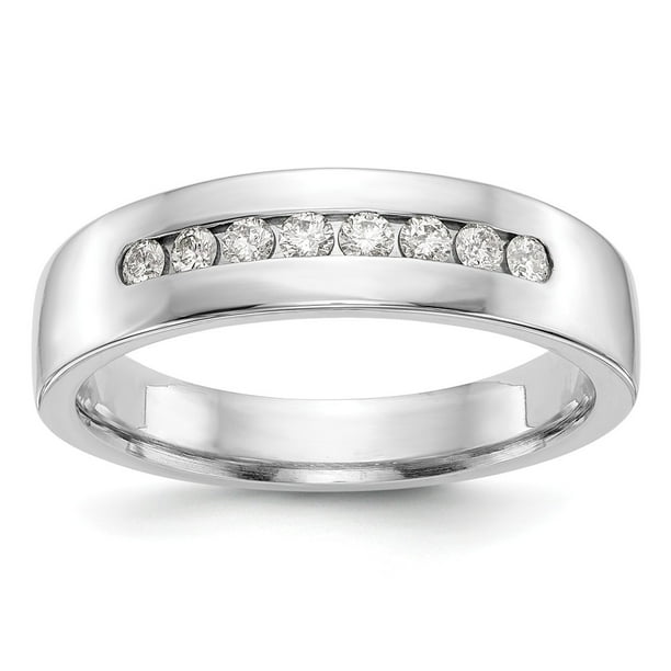 AA Jewels - Solid 14k White Gold Lab Grown Diamond Men's Ring Band ...