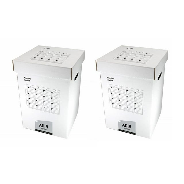AdirOffice Armoire de Rangement Verticale en Carton Ondulé de 25 Po, 16 Plans, Classeur Roulé (Lot de 2)