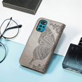 thumbnail image 3 of Wallet Case for Motorola Moto G22, 3D Butterfly Flower PU Leather with Credit Card Slots Holder Magnetic Closure Folio Phone Cover for Motorola Moto G22 Rhinestone Grey, 3 of 14