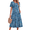 Blue-Floral, variant on Pleated Summer Dresses for Women Short Sleeve A Line Midi Dress Flowy Floral Sundress Casual Dress with Pockets
