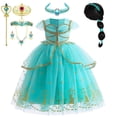 thumbnail image 2 of Fantasia-vestido de princesa Aladdín Jasmine para niñas, traje de fiesta de tul, disfraz de Carnaval Fivean unisex, 2 of 2