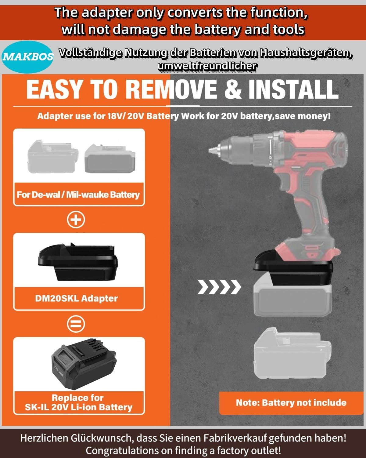 for SKIL-PWR CORE 20 20V Battery Adapter,Adaptor for Mil*wau*kee M18 18V for De*walt 20V Battery Converter to for SKIL-PWR CORE 20 20V Li-ion Battery,for SKIL PWR CORE 20 20V Cordless Power Tools