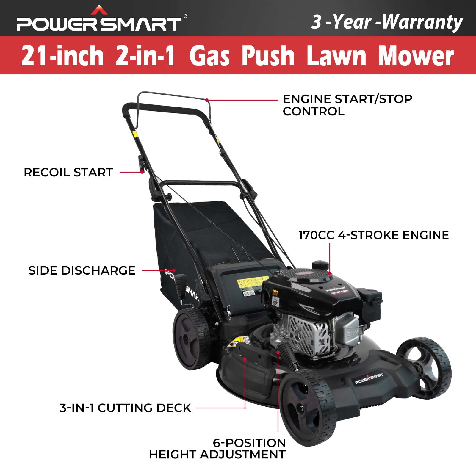Powersmart 170cc lawn mower manual deals