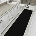 thumbnail image 6 of Ottomanson Extra Long Runner Rug Non-Slip Low Pile Stain Resistant, Solid Black, 2'7" x 52', 6 of 13