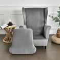 thumbnail image 2 of CJC Wingback Chair Covers 2-Piece Stretch Wing Chair Sofa Slipcover Velvet Armchair Covers Furniture Protector, 10 Colors, 2 of 9