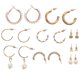 thumbnail image 2 of Pearl Earrings Set for Women – Lightweight Studs & Hoops for Daily Wear, Parties & Chic Fashion Accessories (9 Pairs), 2 of 2