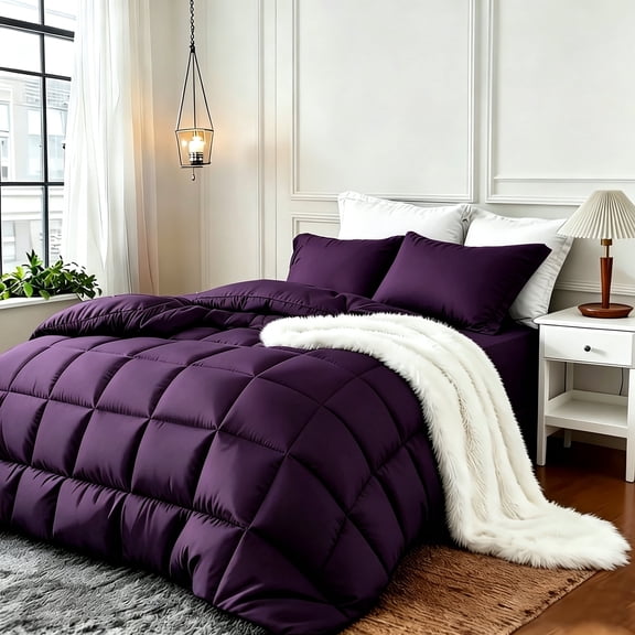 2pcs Twin Comforter Set - Cozy All-Season Comforter Set with 1 Comforter And 1 Pillowcase. Features a Box Stitch Design, Hotel-Quality, Machine Washable